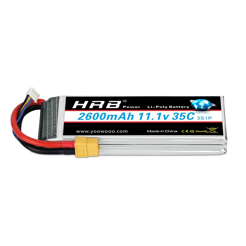 HRB 3S 2600mAh Lipo Battery 11.1V 35C XT60 RC Lipo Battery Compatible with RC Quadcopter Airplane Helicopter Car Truck Boat