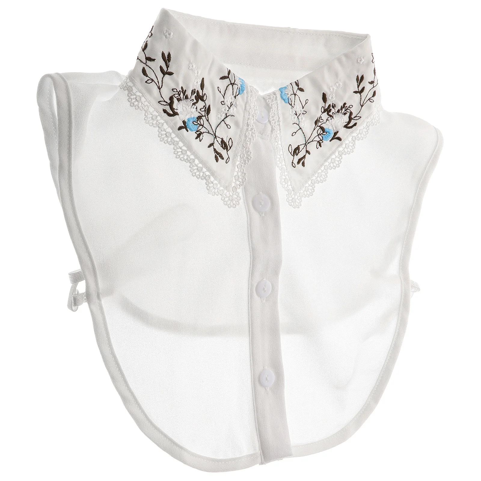 

Embroidered Fake For Women Detachable Collar Insert Fashion Neckline Accessory Soft Polyester T-Shirt Dress-Up Collar