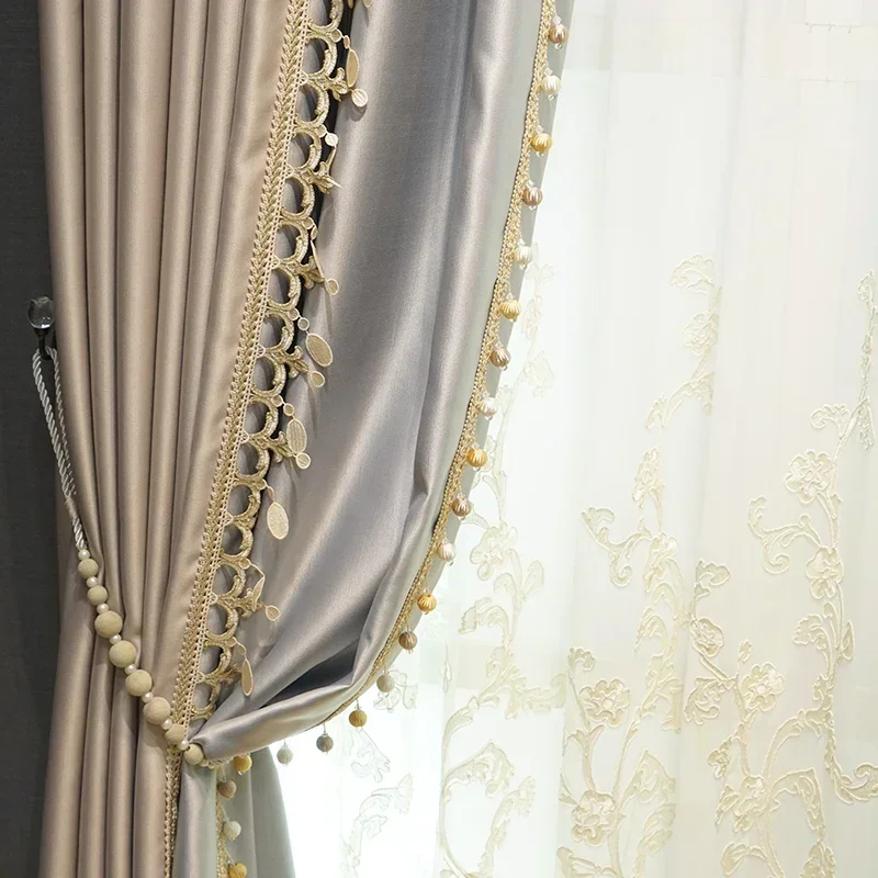 French New Pink Purple Lace Flash Fabric Mosaic Curtains For Bedroom Living Room French Window Balcony Window Custom