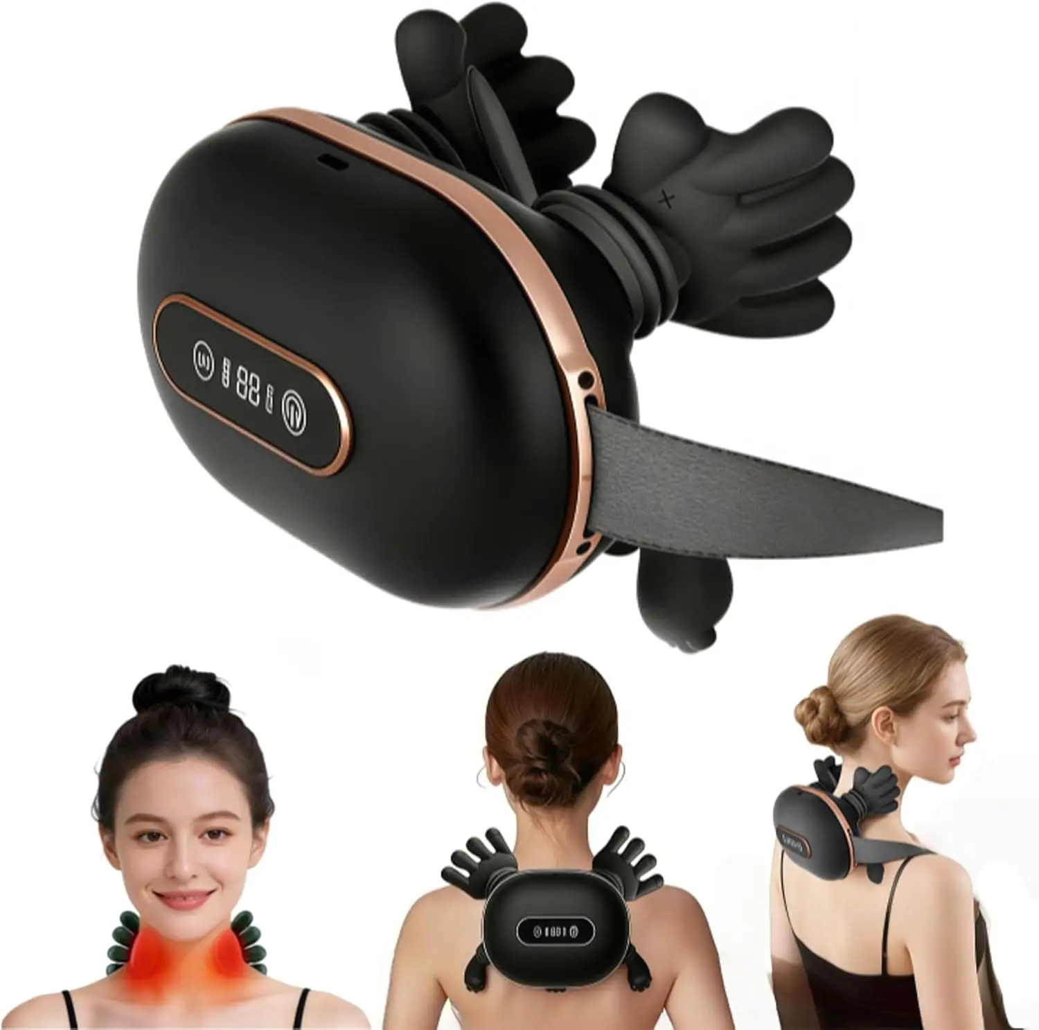 

Finger Pressure Neck Massager Heated Back and Shoulder Massager Electric Kneading Neck Deep Massage Muscle Relax