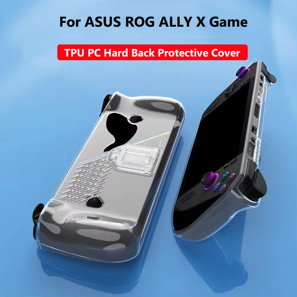 Shockproof Protective Case TPU + PC Transparent Console Shell Full Coverage with Kickstand Back Cover for Asus ROG Ally X 2024