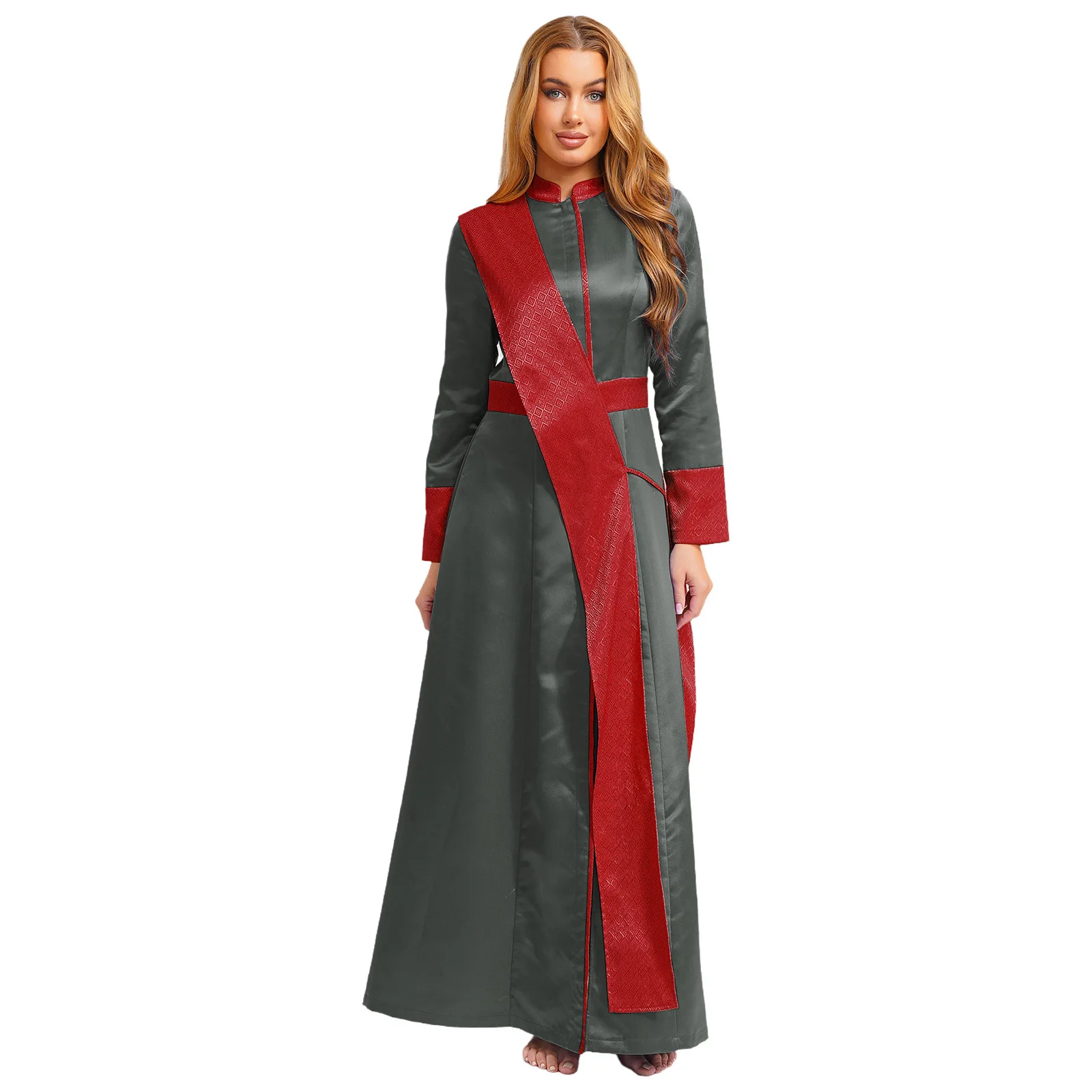 

Halloween Medieval Priest Church Clergy Preachers Uniform Robe Women Vestments Catholic Chasuble Cosplay Long Pastor Uniforms