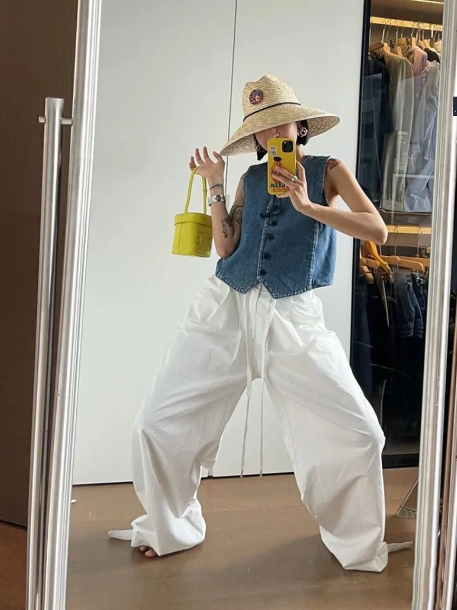 Faionable Chic Denim Vest Dames Zomer Trendy Eenvoudig Veelzijdig V-Ne Jaet Sli Match Casual Bovenkleding