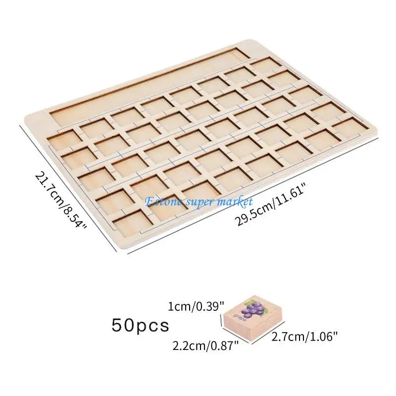 090B Matching Puzzle Toy Wooden Board Game Math Educational Toy Kids Hand-Eye Coordination Developmental Activity Toy