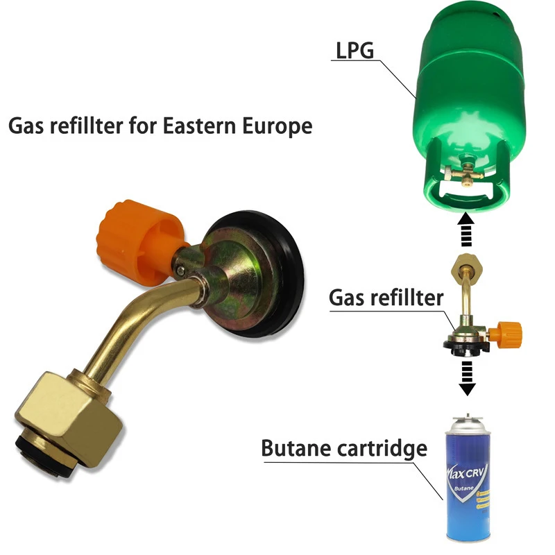 Outdoor Camping Gas Tank Filling Adapter Butane Cylinder Direct Refill Connector Charging Valve Replacement Accessory 1PC
