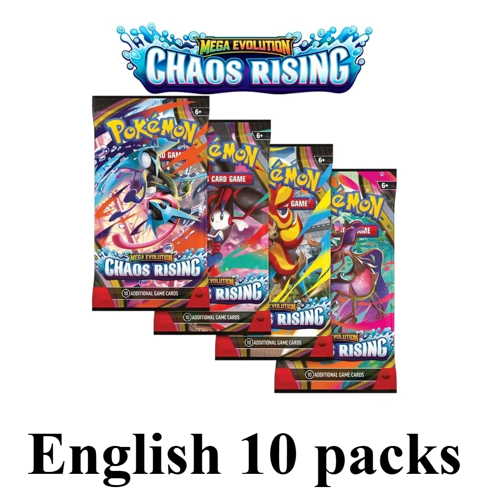 100PCS Trading Cards 9+1 Per Pack Mega Evolution Booster Pack Chaos Rising Pitch Phantasmal Flames Battle Collectible Game Card - view 3