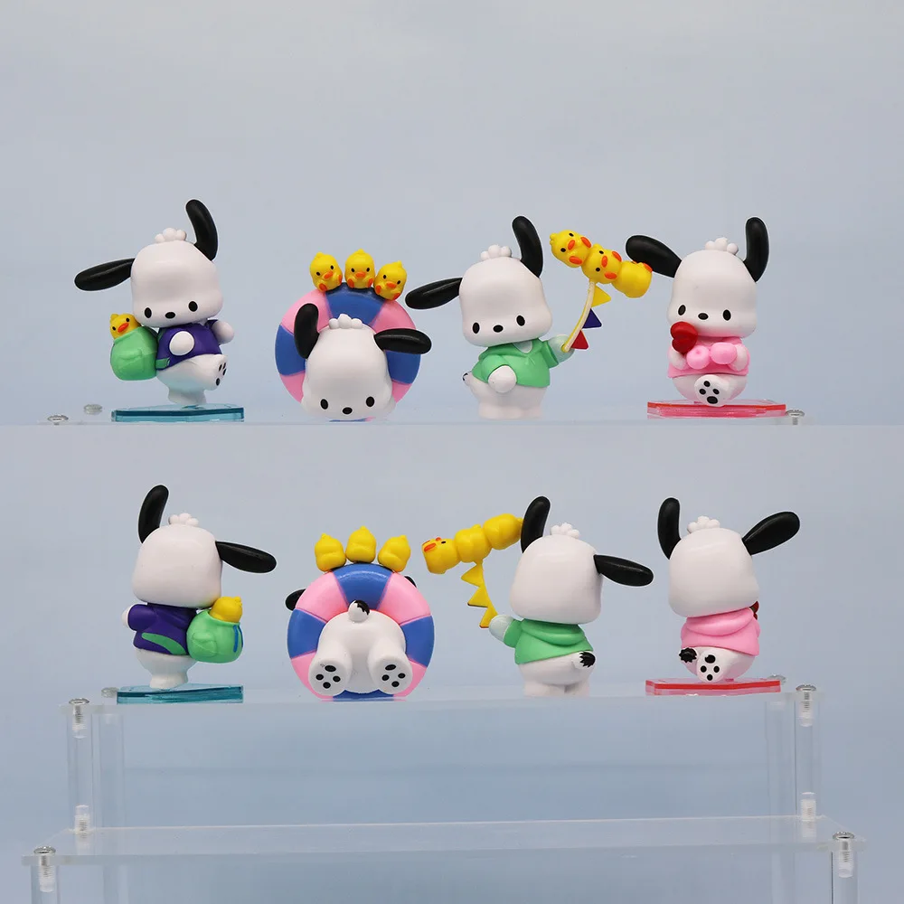 7 teile/satz Sanrio Pochacco Nette Anime Figur Kawaii Puppe Cartoon Peripherie Spielzeug Action-figuren Sammlung Ornament Kinder Geschenke