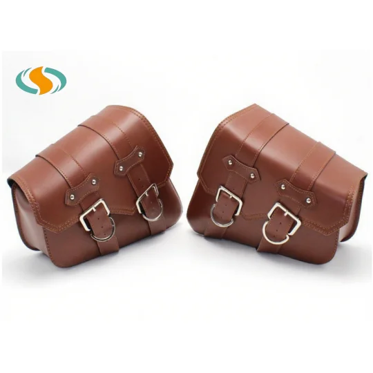 Factory Direct Sale Motorcycle Saddle Bag Motorcycle Leather Skull Saddle Bag Left Side Saddlebag