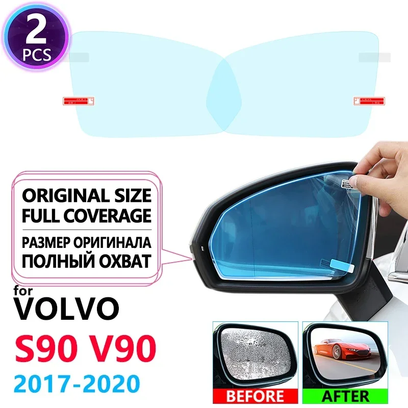 Full Cover Rainproof Anti-Fog Film Rearview Protective Mirror Stickers Accessories For VOLVO S90 V90 V90 CC 2017 2018 2019 2020