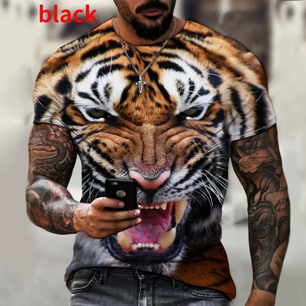 Men/Women Summer Fashion 3D Tiger Printed T Shirts Personality Cool Printing Graphic Tee Shirt Unisex Short Sleeve T-shirt