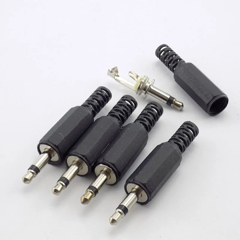 5/10pcs 3.5mm 2/3 Pole Mono Audio Connectors Jack Plug Headphone Male Adapter 3.5mm Jack Plug 3.5 Male Plug Wire Terminals H10
