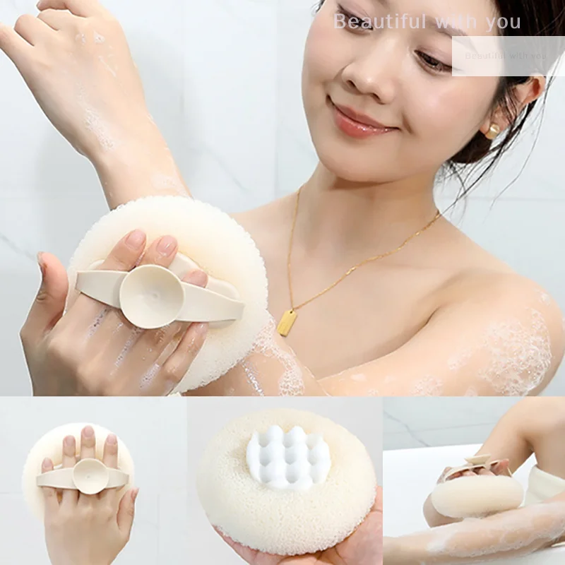 

Suction Cup Bath Ball Soft Exfoliating Scrubbers Bath Ball Cleaning Brush Shower Puff Body Back Cleaner Ball Bathroom Supplies