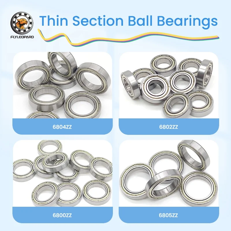 Thin Section 20x32x7mm Ball Bearings 6804ZZ Metal Seal 6803 6802 6801 6800 ZZ for micro-motor/Smart Lock/Industrial Automation