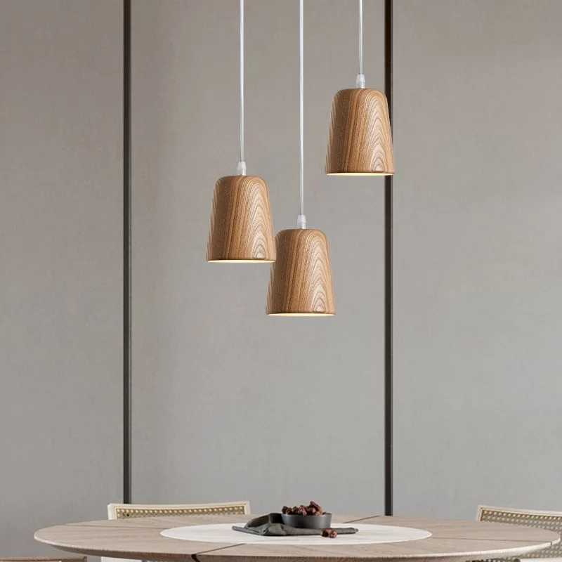 

Nordic Solid Wood Pendant Lamp New Works Material Pendant Light for Living Room Kitchen Table Decoration Dining Bedroom Retro La