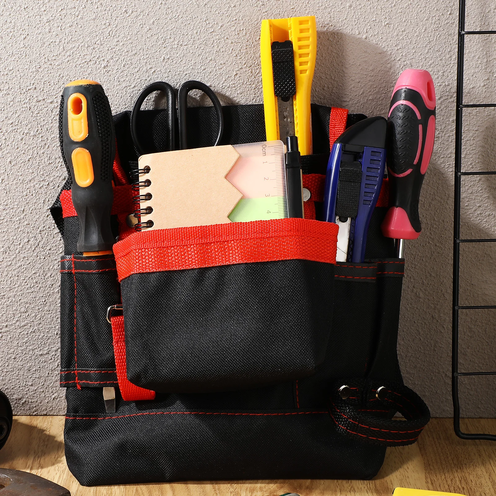 

Multifunctional Electrician Waist Bag Multi-Pocket Organizer Sturdy Oxford Fabric Large Storage Adjustable Belt Compact