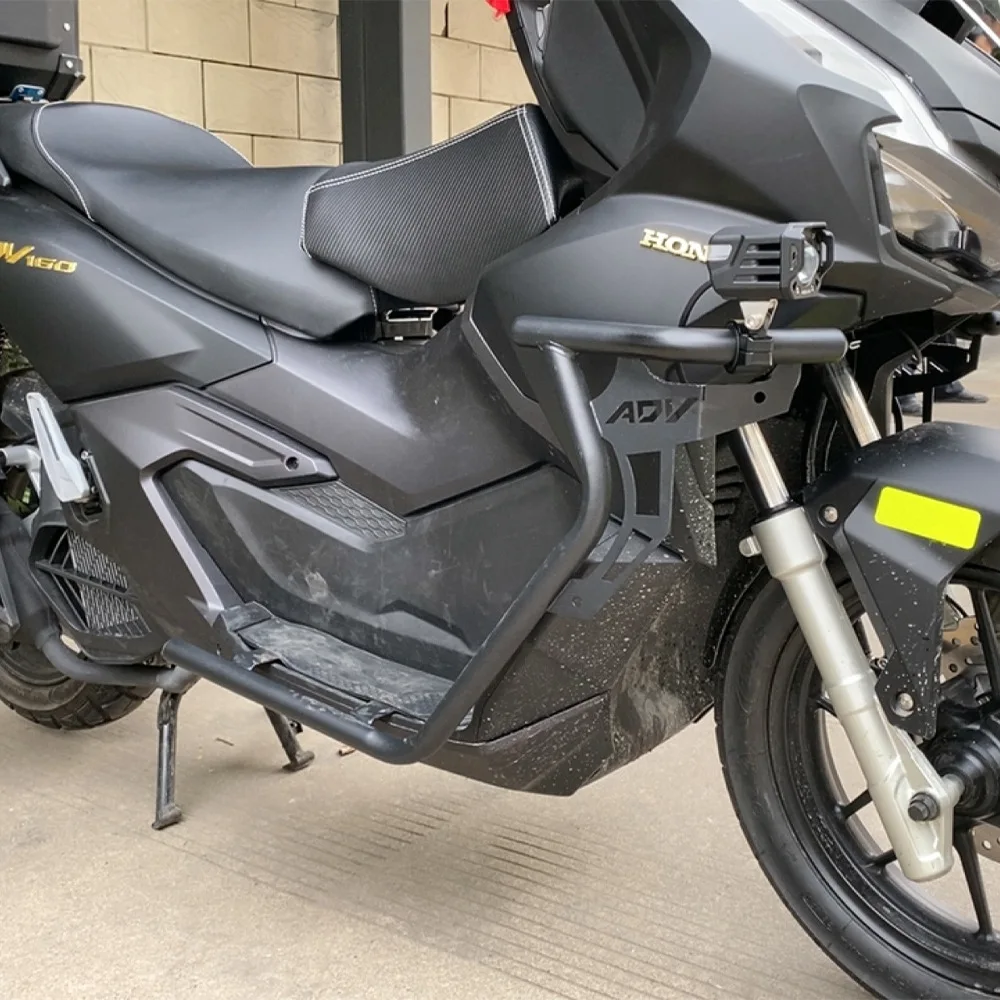 For Honda ADV160 motorcycle carbon steel bumper 2021-2025modified accessories body anti fall safety bumper anti-collision bumper