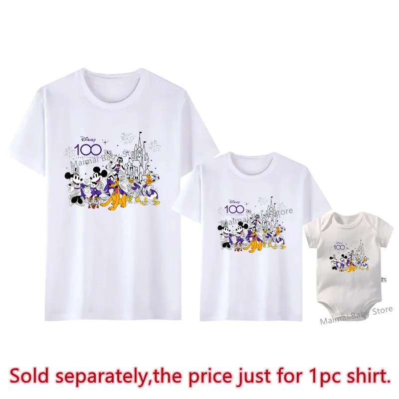 New Mickey and Friends Disney 100 Years Of Wonder Shirts Funny Disneyland Trip Anniversary Tshirts Family Matching Outfits