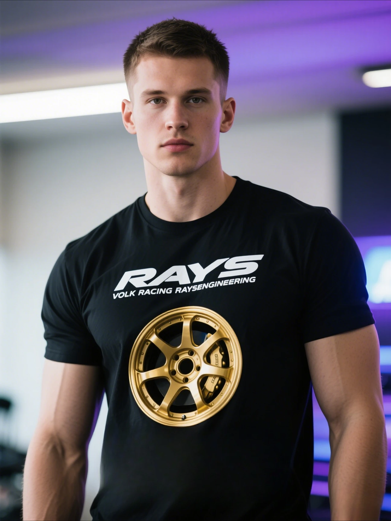 

Japan JDM Modified Car RAYS Wheel Hub CE28N TE37 Pure Cotton Heavy Short-sleeved T-shirt Motorcycle Quick Drying