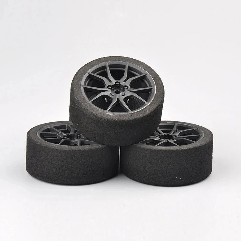 In Stock 4Pcs 12mm Hex Racing Foam Tire Wheel Rim Set 23003 for HSP HPI 1/10 On-road RC Car