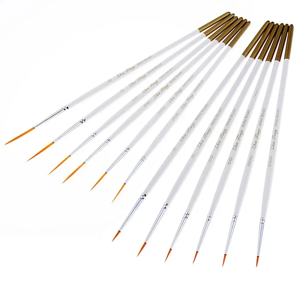 6Pcs Set Pointed Nylon Hair Hook Line Pens Gouache Oil Paint Brush Multi-Functional Precision Pointed Pen Tips Art Accessories