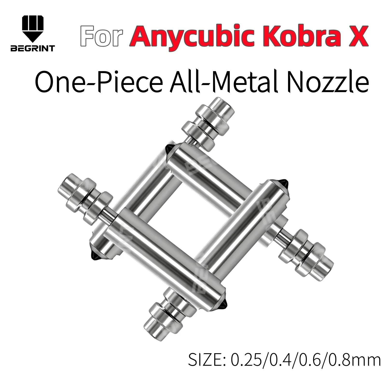 Für Anycubic Kobra X / Kobra 4 Hotend Düse, hochtemperaturbeständige Bimetall-Düse Hotend, 0,25/0,4/0,6/0,8 mm optionale Größen