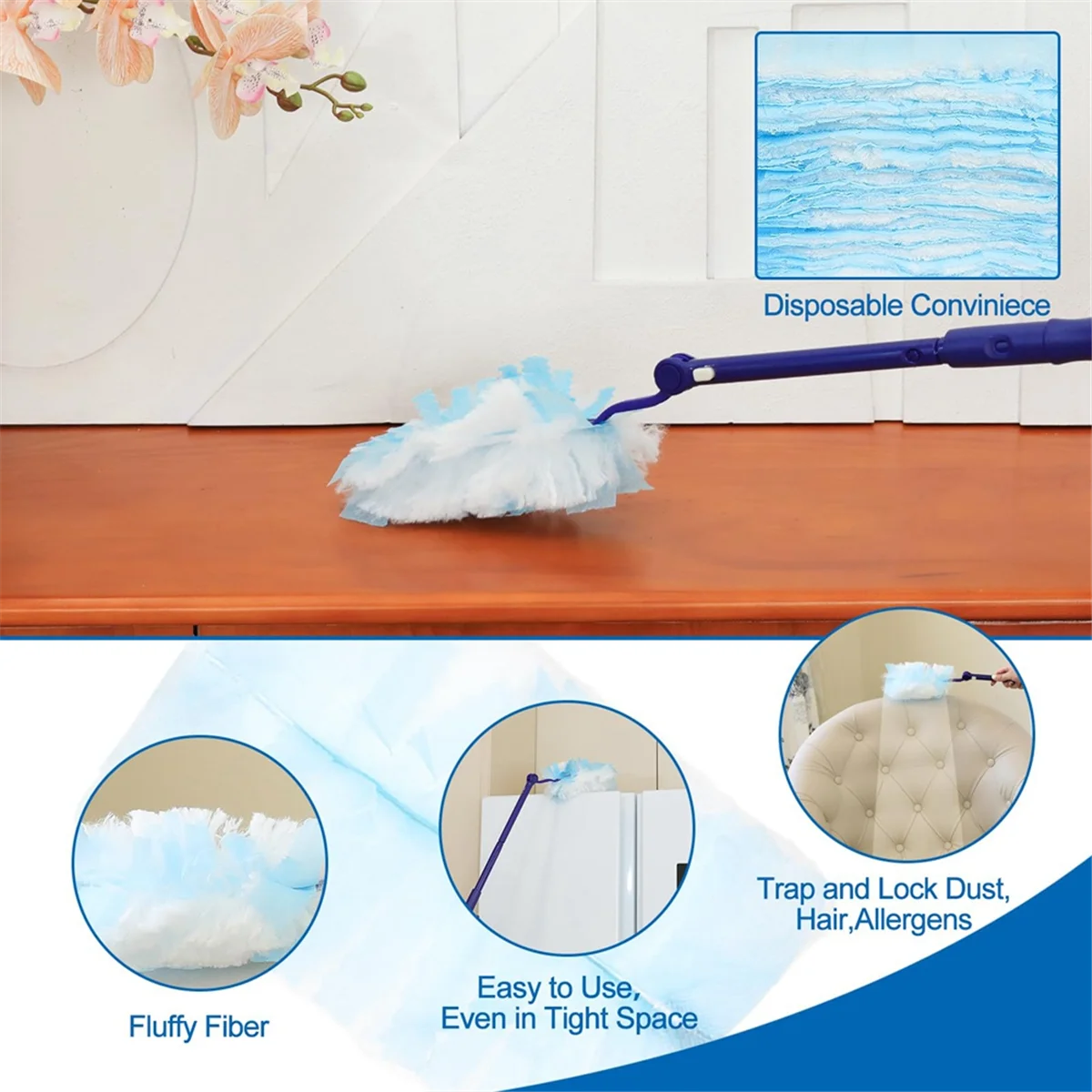 New 40 Pieces Duster Refills , Disposable Duster Refills Compatible for Swiffer Duster