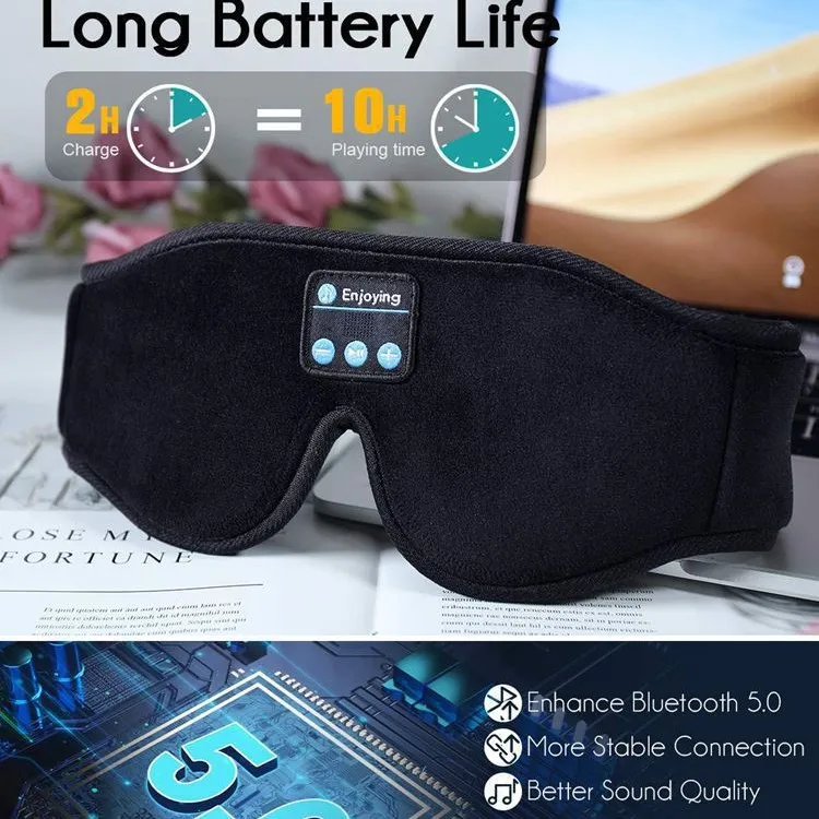 

3D Eye Mask Bluetooth Music Play Sleeping Headphones with Built-in HD Speaker Mask For Sleep Headphones Wireless Air Travel 5.0