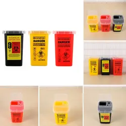 1L Capacity Sharps Container Medical Needles Bin Biohazard Tattoo Piercing Needles Disposal Collect Box Tattoo Artist Waste Box