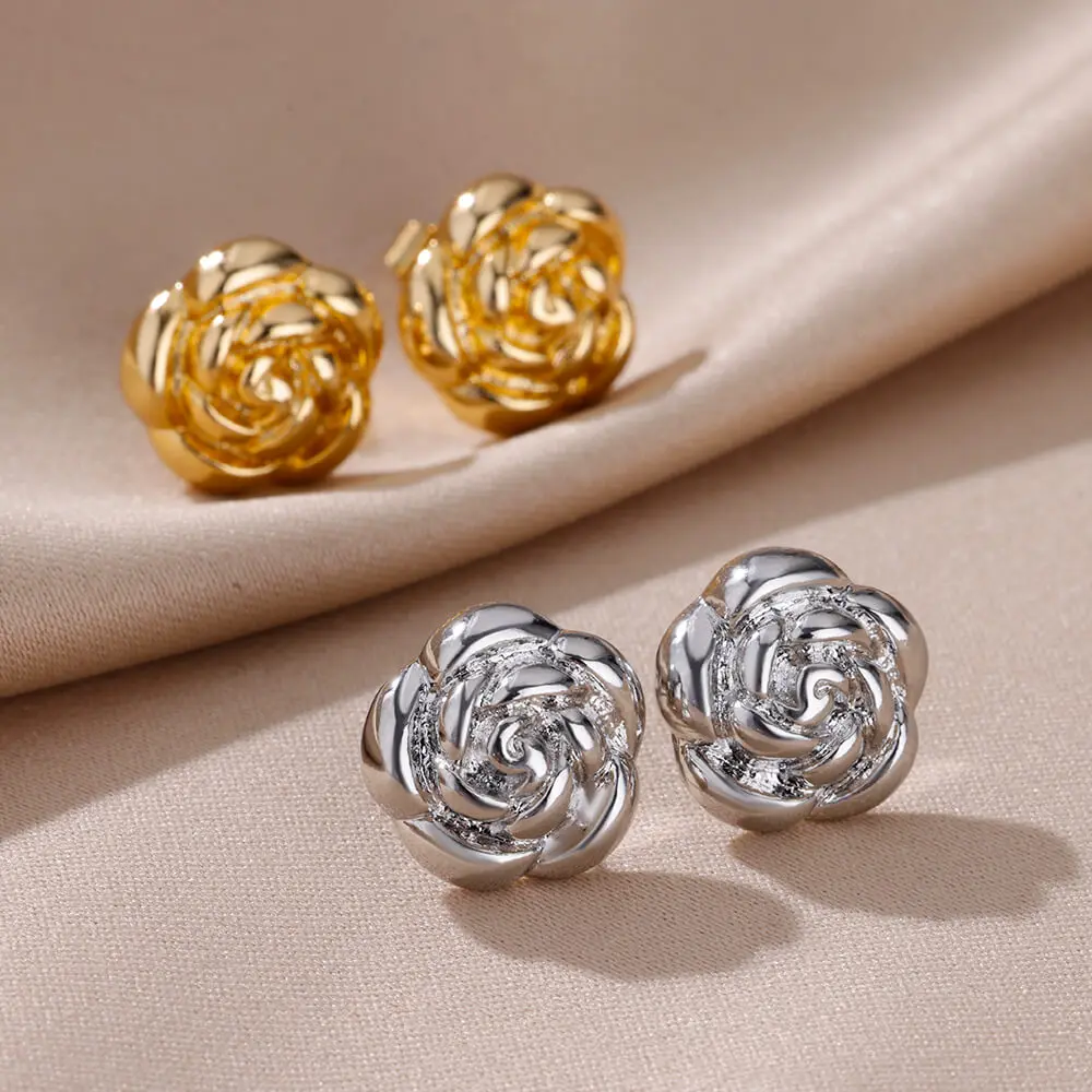 Stainless Steel Earrings for Women 2023 Vintage Gold Color Irregular C Shaped Earrings Luxury Piercing Jewelry Accessories Gift
