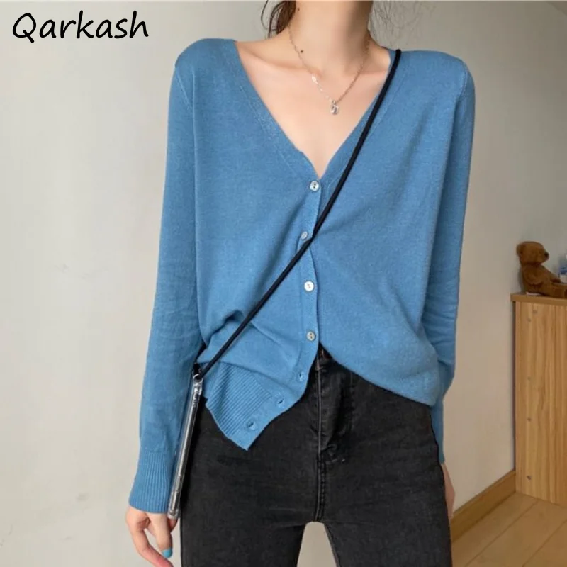 9 Colors Cardigan for Women Solid Loose Casual Summer Thin Sun-proof Jacket Cozy Simple Korean Style Fashion All-match Ins Daily