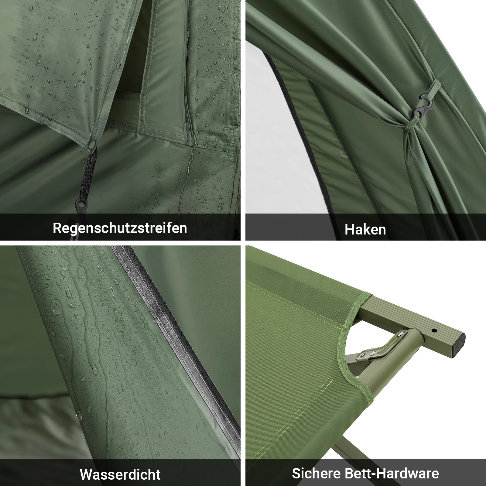 SoBuy OGS32-II Campingzelt Einzelzelt mit Lampenhaken und Schuhaufbewahrungstaschen 2in1-Zelt 1 Person praktische 193x160x86cm – Detail 9