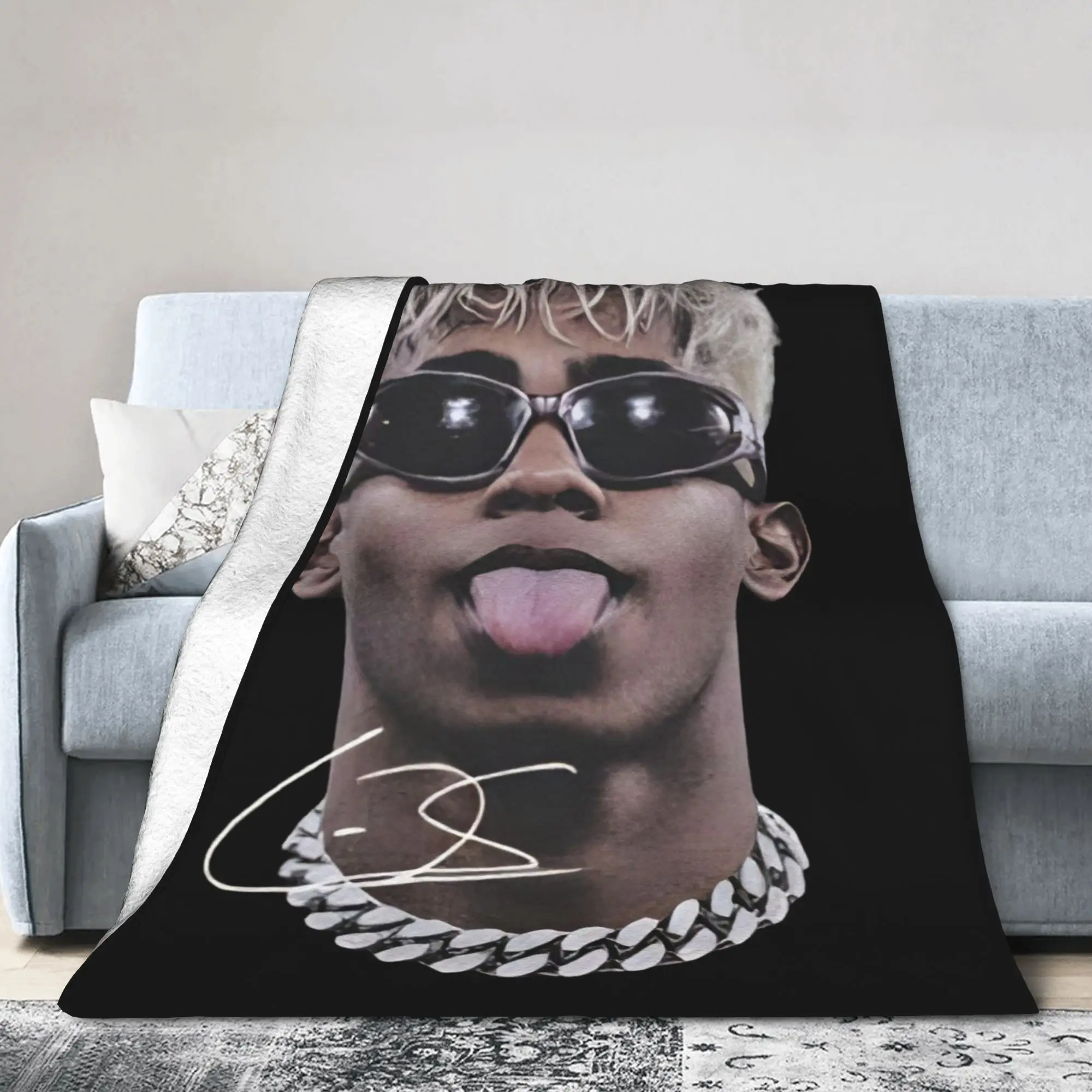 Lamine Y-Yamal Coral Fleece Plush Throw Blanket Football Soccer Blankets for Sofa Outdoor Lightweight Thin Bedroom Quilt