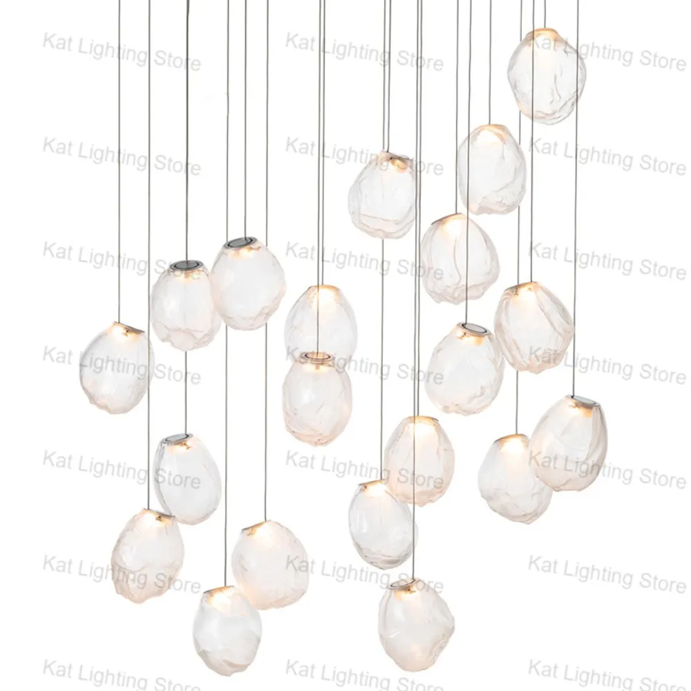 

Luxury Glass Shade Lamp Gold Black Finish Lustre 3 Color Dimmable for Restaurant Villa Hotel Ceilings Living