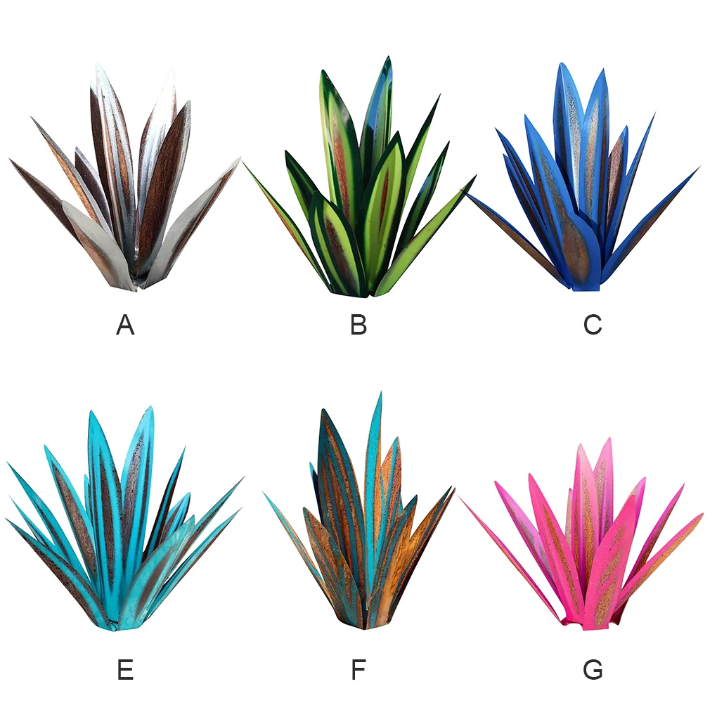 

9 Pcs Agave Leaves DIY Metal Iron Art Plant Decorative Statue Leaf Party Favors Gardening for Garden Outdoor Green