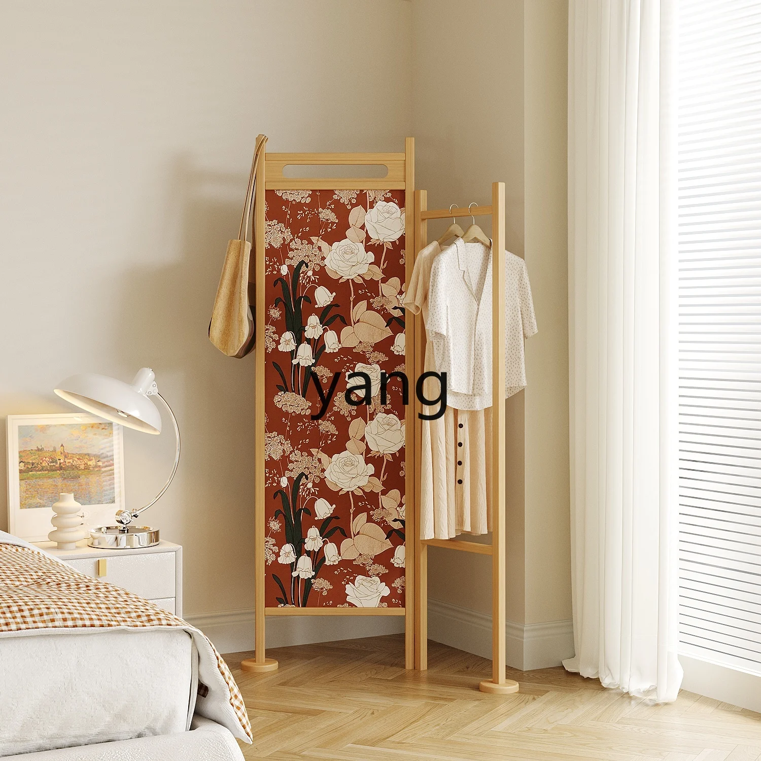 xyy modern solid wood corner screen coat rack hanging hanger floor foldable mobile