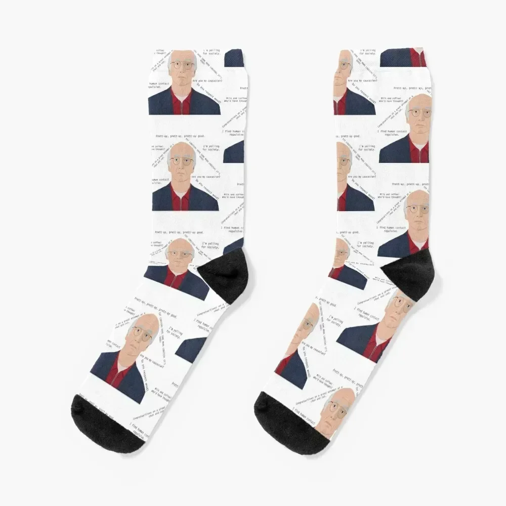 Larry David Quotes Socks happy hiking Socks Men's Women's