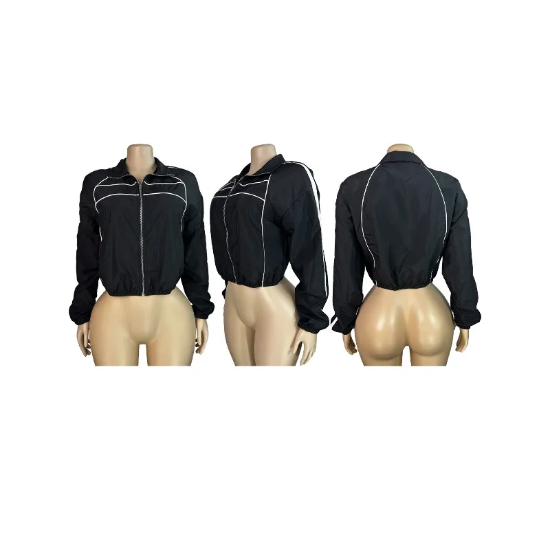 Fitness Dames Crop Jassen Rits Gestreepte Jas 2025 Herfst Winter Jogger Bovenkleding Sportieve Workout Activewear Outfits
