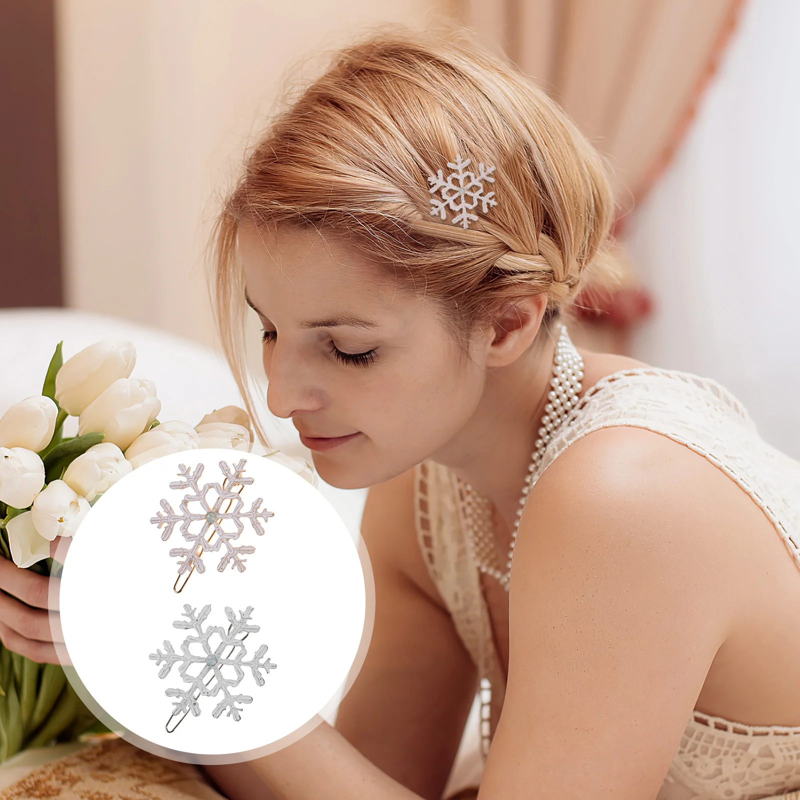 

8Pcs Xmas Snowflake Hair Clips Alloy Shining Christmas Hairpin Beautiful Hair Accessories for Women Christmas Barrettes