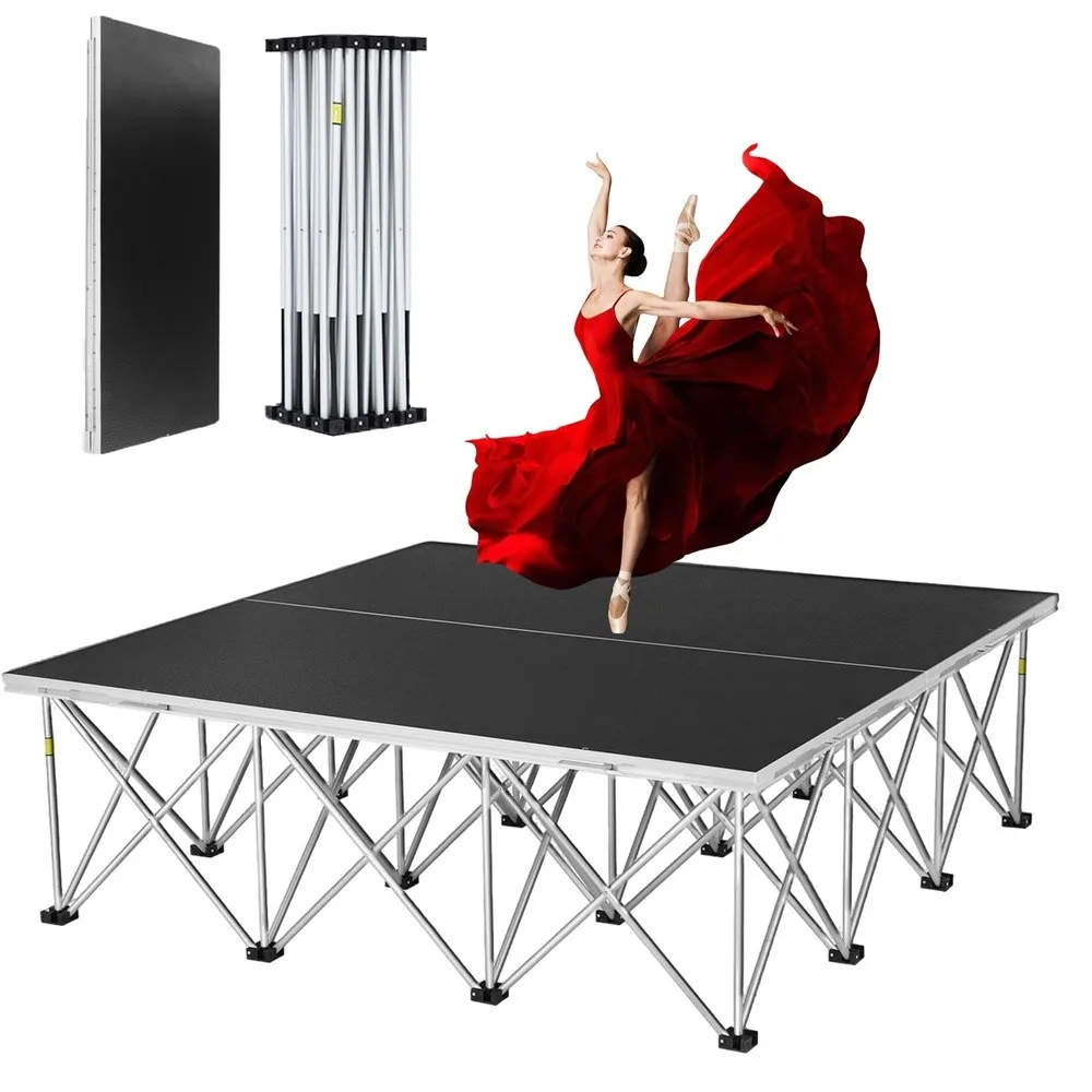 4x4ft Foldable Stage Platform 1540 lbs Heavy Duty Portable Stage