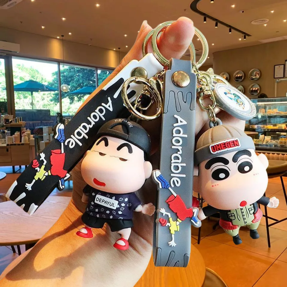 Crayon Shin-Chan Dressing Up Fashion Cartoon Creative Keychain Car Backpack Key Pendant Decoration Cute Cartoon Doll Kids Gift