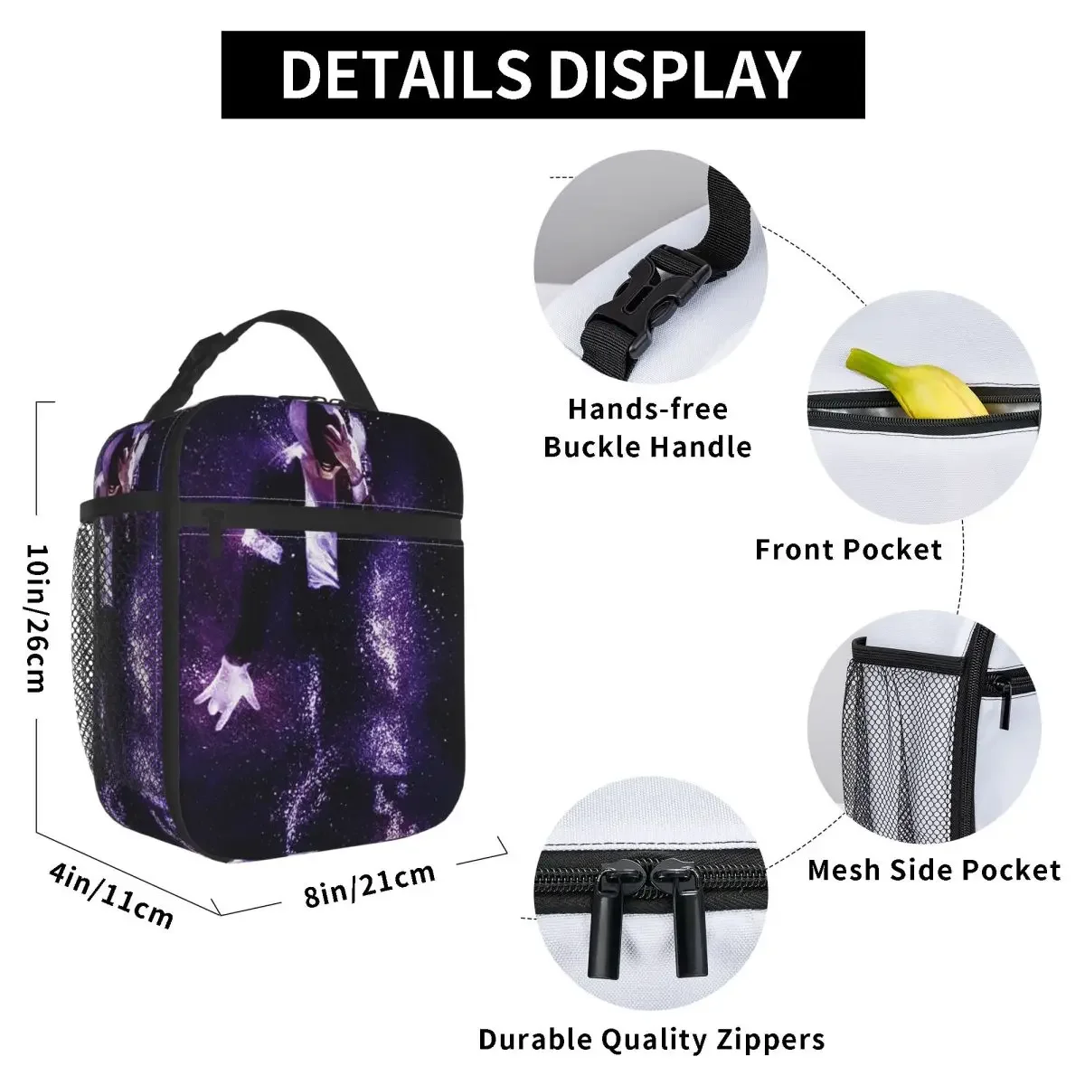Michael Jackson Musicians Singers Dancers Insulated Lunch Bag for Women Office Cooler Thermal Food Box Lunch Boxes Container