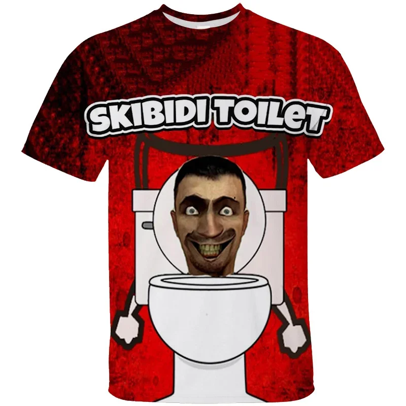 3D Funny Skibidi Toilet Printing T Shirt Cartoon Camera Graphic T-shirts For Men Kid Fashion Streetwear Short Sleeve Clothes Top