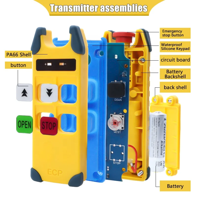 ECD ECD-2D Automatic Double Speed Industrial Smart Transmitter Receiver Wireless IP68 Protection 4-Button For