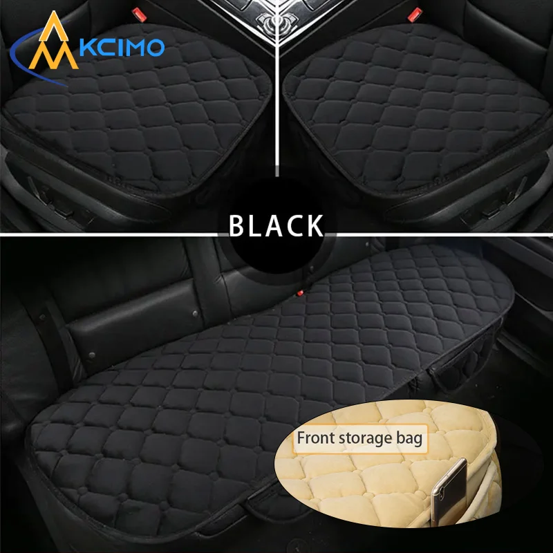 Universal Short Fiber Full Set Car Seat Cover, Front Rear Soft Anti-slip Seat Cushion Pad for Sedan SUV Pickup Five-seat Vehicle