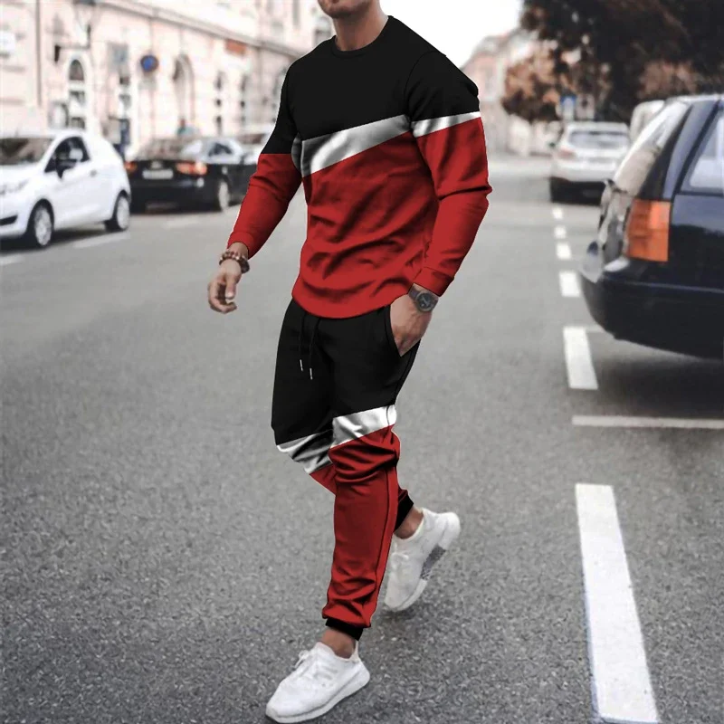 Men\'s Trousers Tracksuit 2 Piece Set 3D Printed Spring Autumn Streetwear Jogger Sportswear Long Sleeve Pullover Clothes Oversize