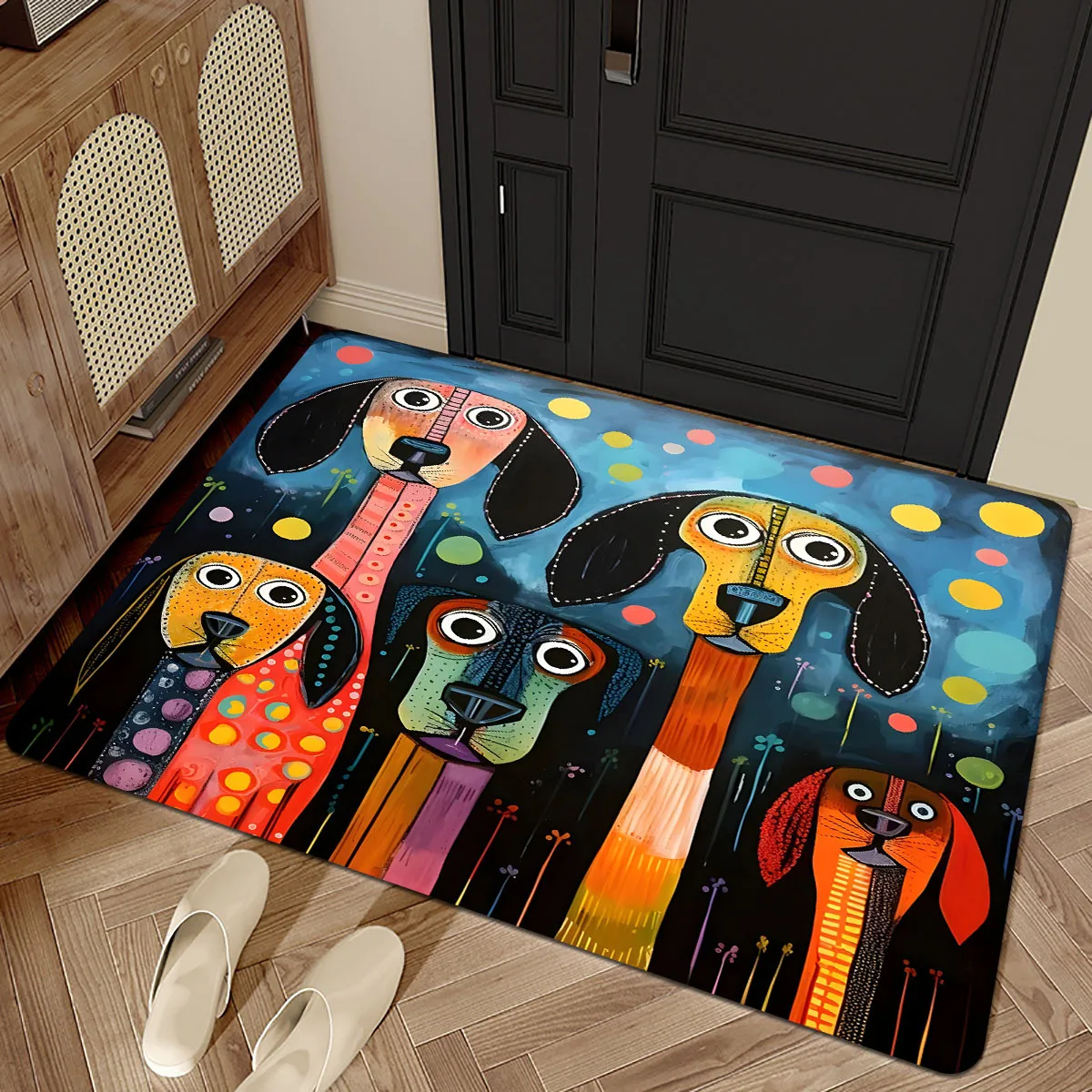 

1pc Doormat, Cute Cartoon Dog Pattern Entrance Mat, Add Fashion and Comfort,for Living Room Bedroom Bathroom Kitchen