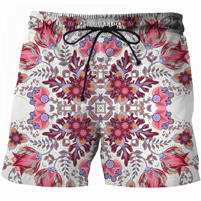 Retro Luxury 3d Print Floral Beach Shorts For Men Summer Swimming Trunks Surf Board Shorts Popular Streetwear Sports Short Pants