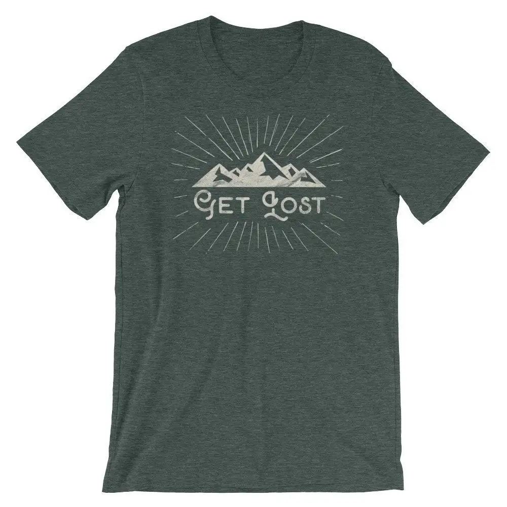 Get LosT T Shirt Awesome gift for Camping Hiking Fishing Outdoorsy people Distressed print style