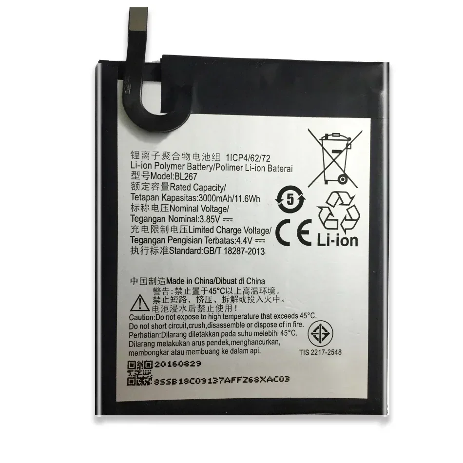 BL267 Cell Phone Replacement Battery for Lenovo Vibe K6 BL 267 5.0 3000mAh Portablet Batteries Warranty + Tracking Number