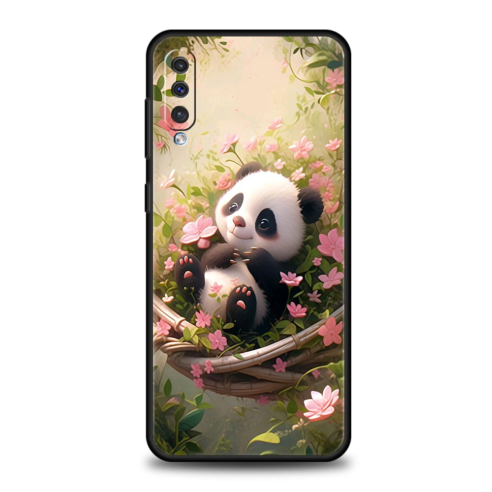 Cartoon Lovely Panda Phone Case for Samsung Galaxy A24 A13 A53 A73 A33 A22 A12 A03 A05 A70 A50 A10 A20 5G Silicone Cover Shell